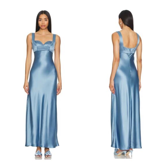 Acler Fagan Maxi Dress in Stone Blue Size US6 $550 - Picture 1 of 10